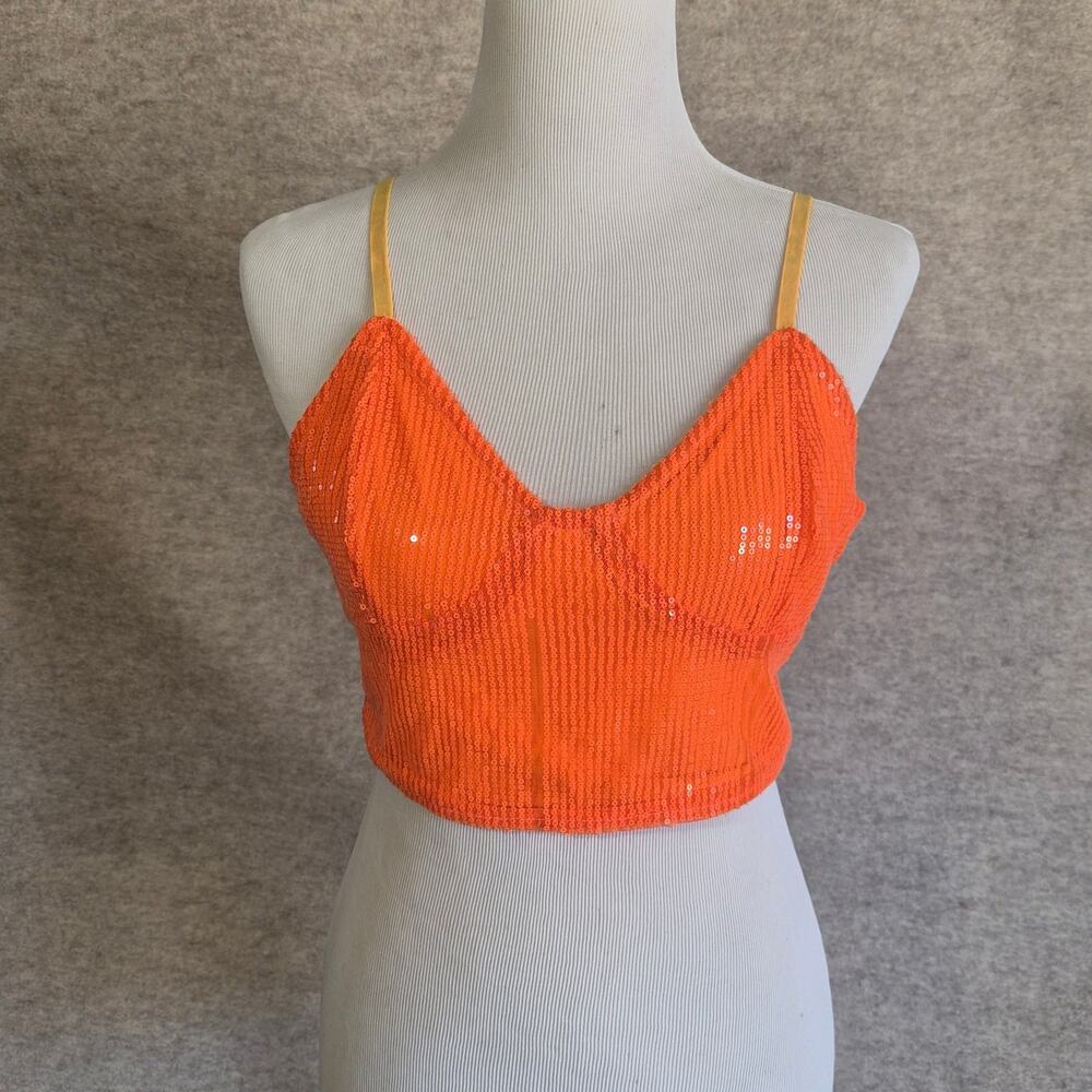ORANGE SEQUINS CROP TOP SIZE M/L